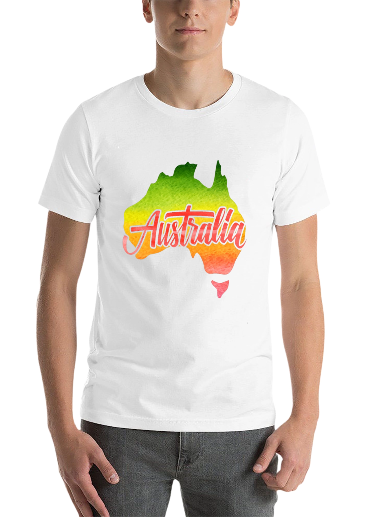 Black Australia Map T-Shirt - Black Cotton Graphic Tee view 14