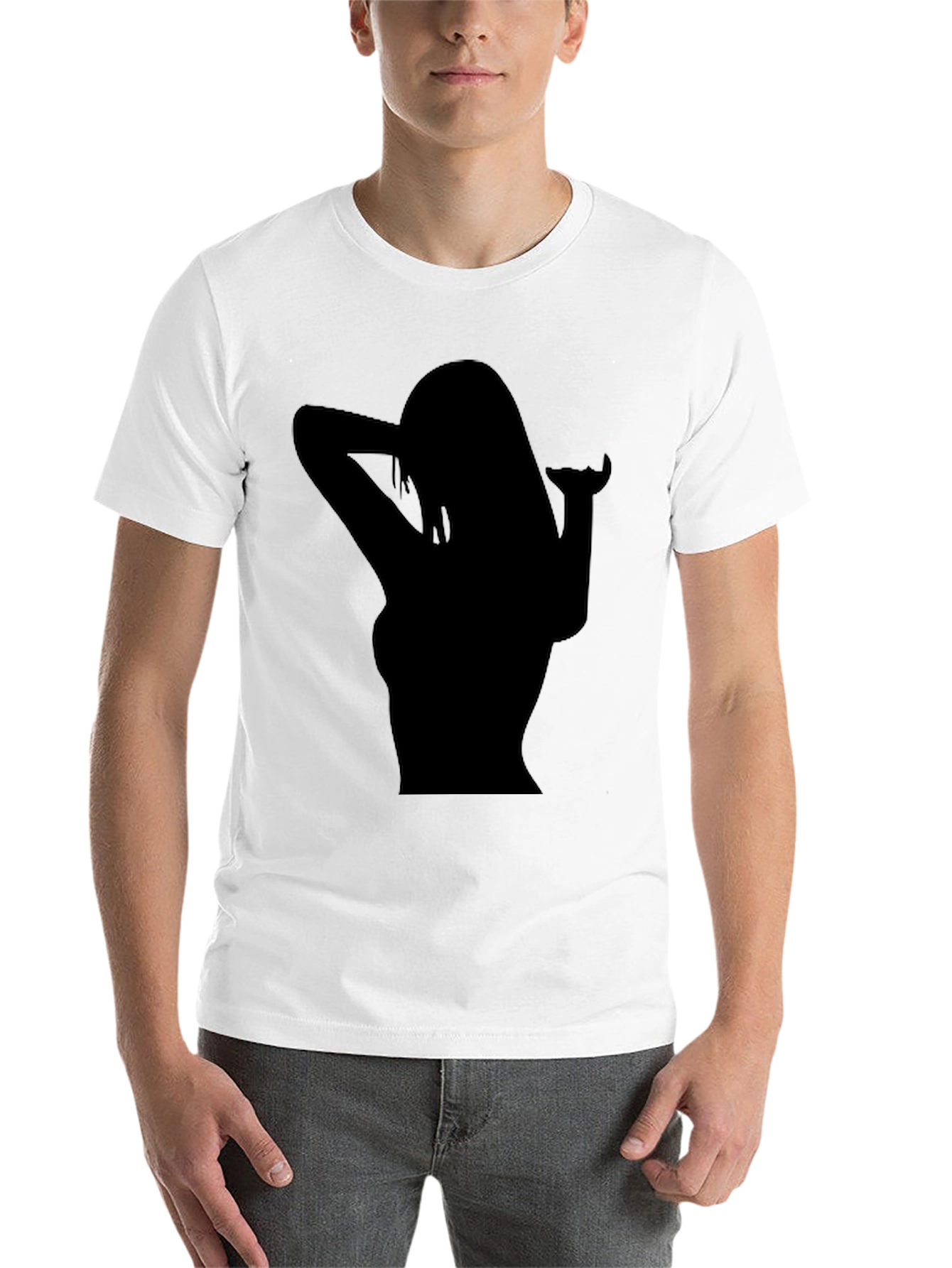 Black Silhouette Tee - Stylish Black Cotton T-Shirt for Men view 14