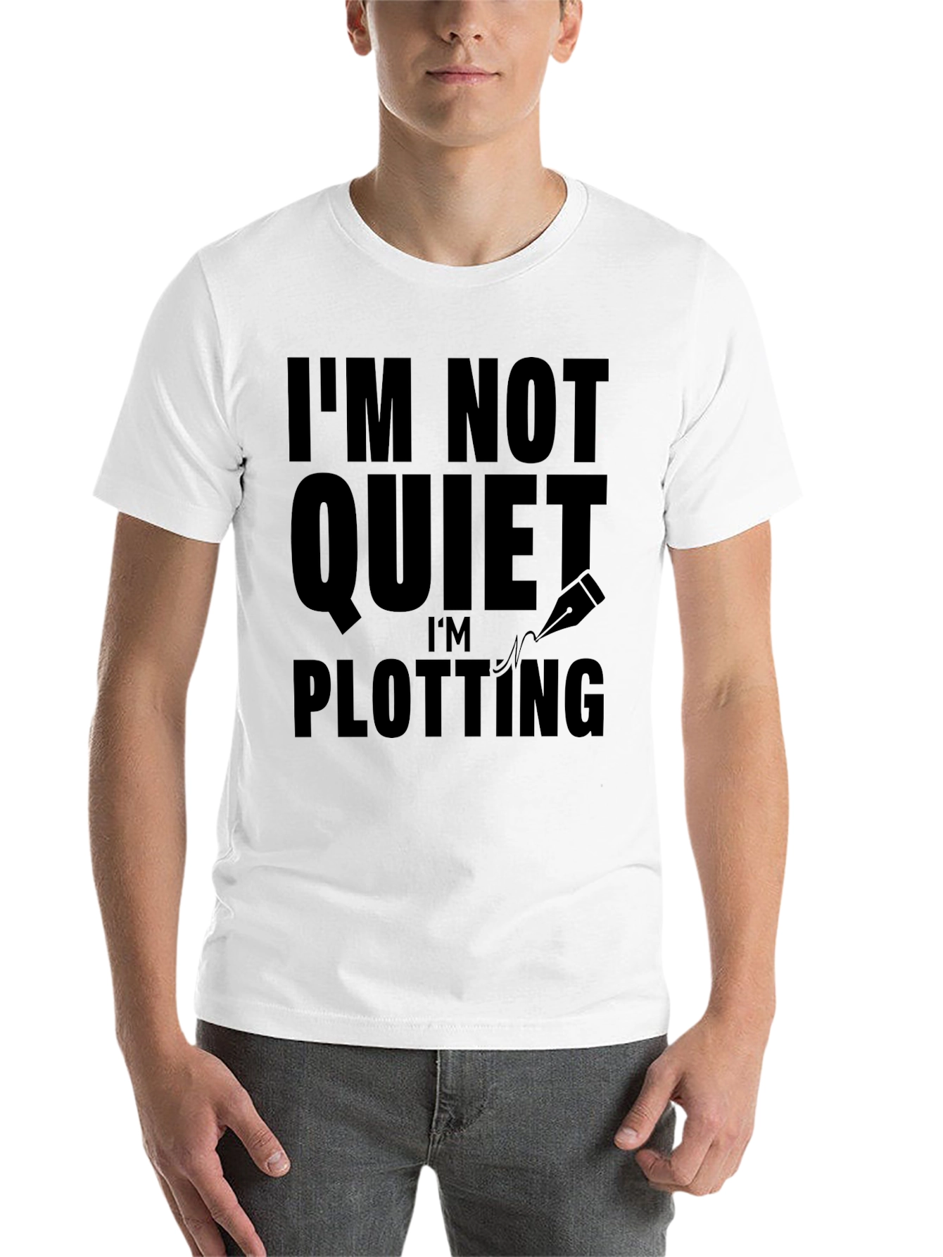 Black I'm Not Quiet I'm Plotting Black T-Shirt view 14