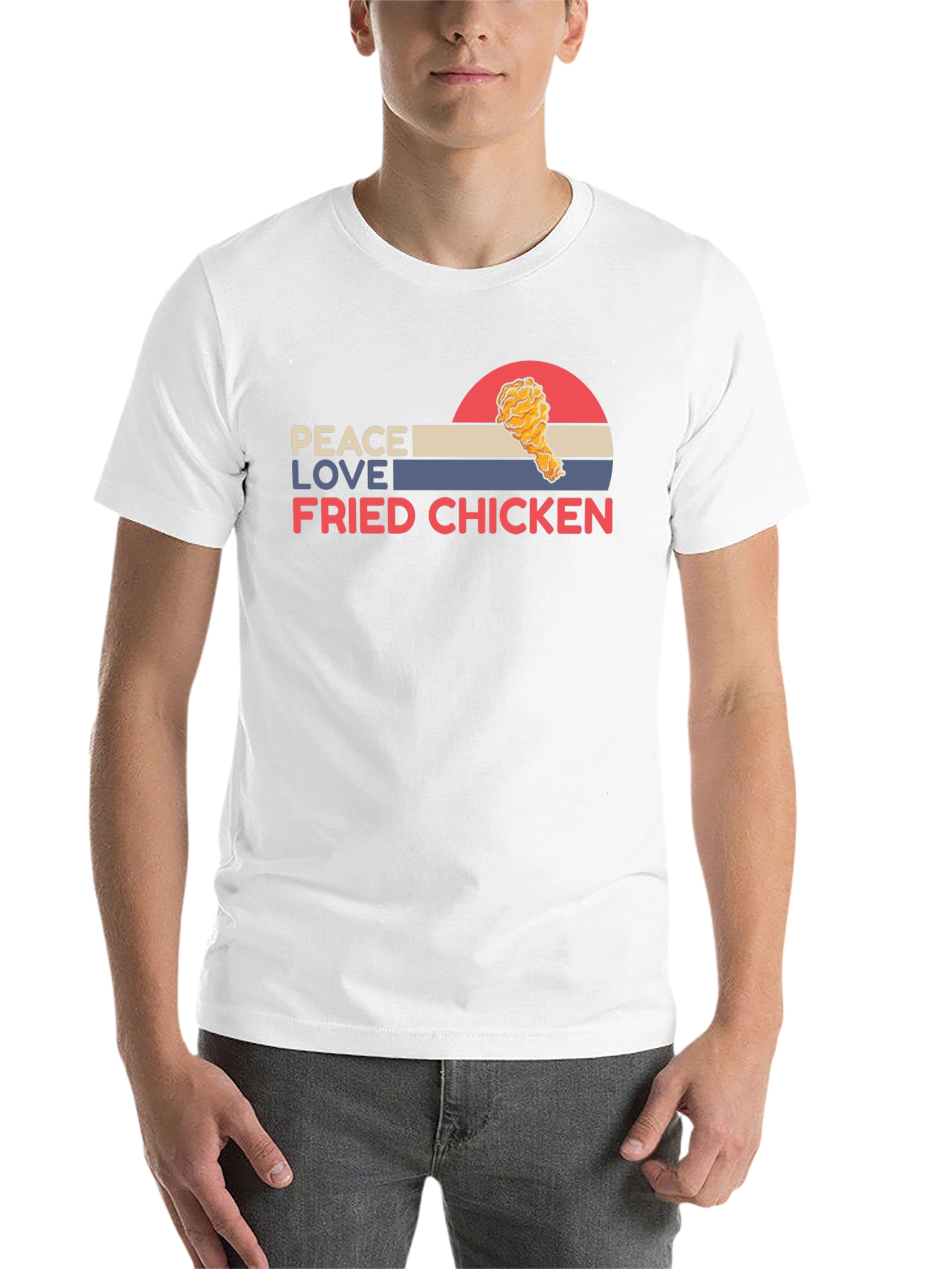 Black Peace Love Fried Chicken Graphic Tee view 14