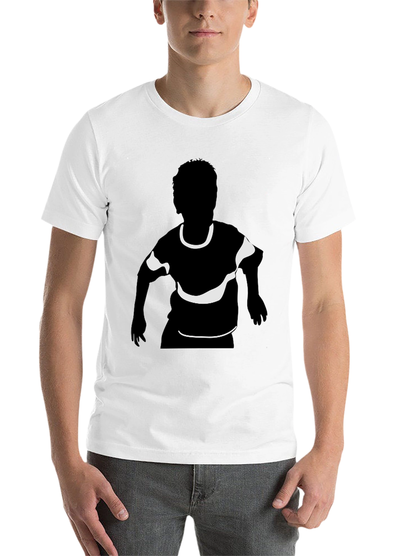 Black Black T-Shirt with Child Silhouette Graphic Print view 14