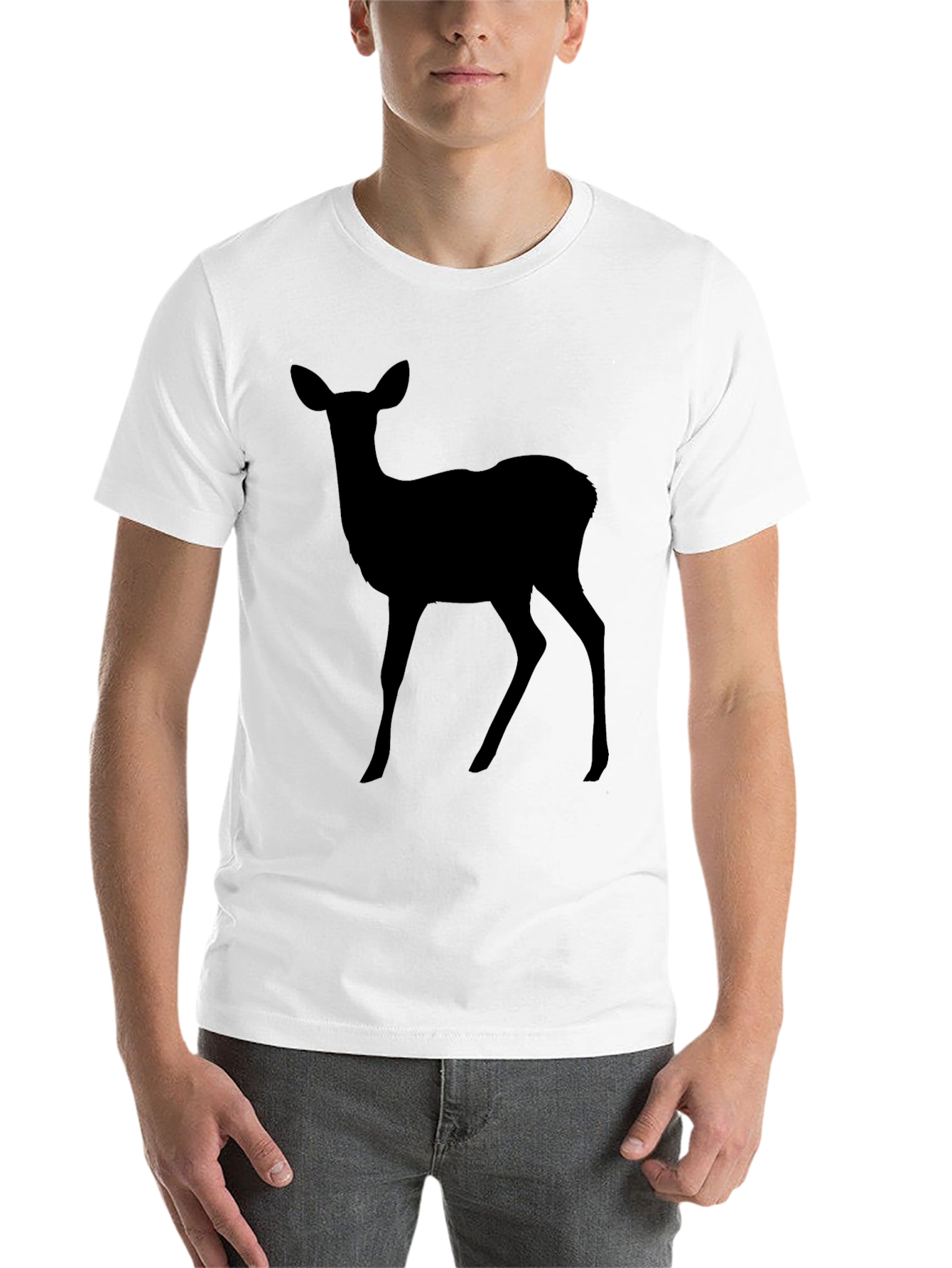 Black Deer Silhouette T-Shirt - Classic Style view 14