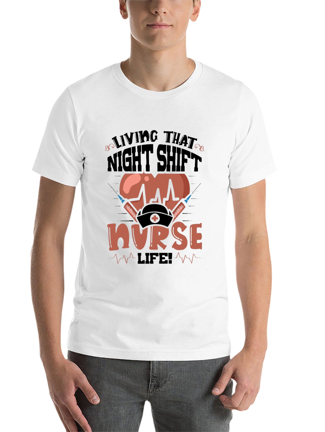 Black Night Shift Nurse T-Shirt view 14
