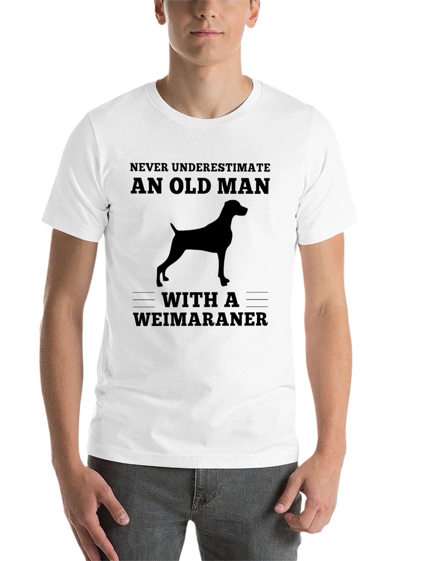 Black Weimaraner Dog Old Man T-Shirt view 14