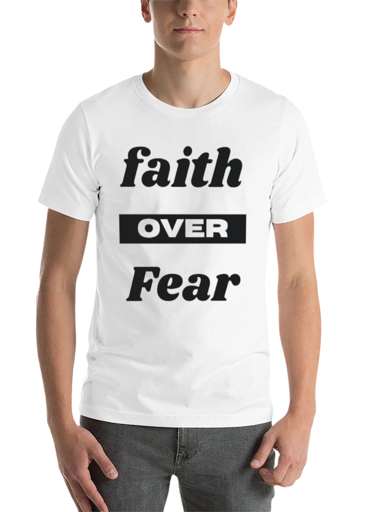 Black Faith Over Fear Black T-Shirt view 14
