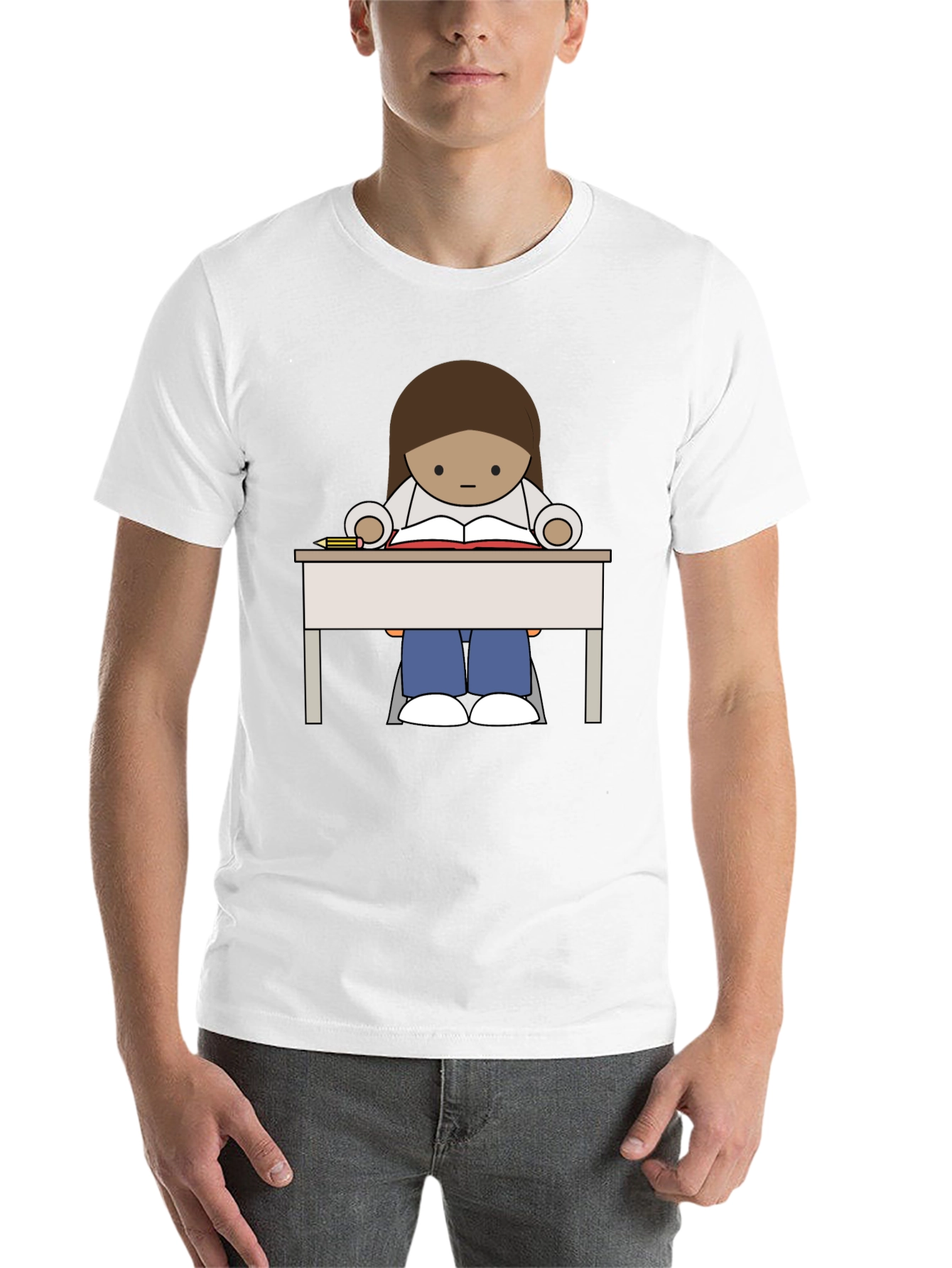 Studious Cartoon Graphic Tee - 14