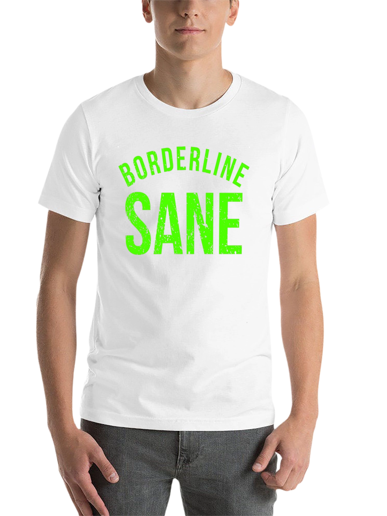 Black Borderline Sane Graphic Tee - Funny T-Shirt view 14