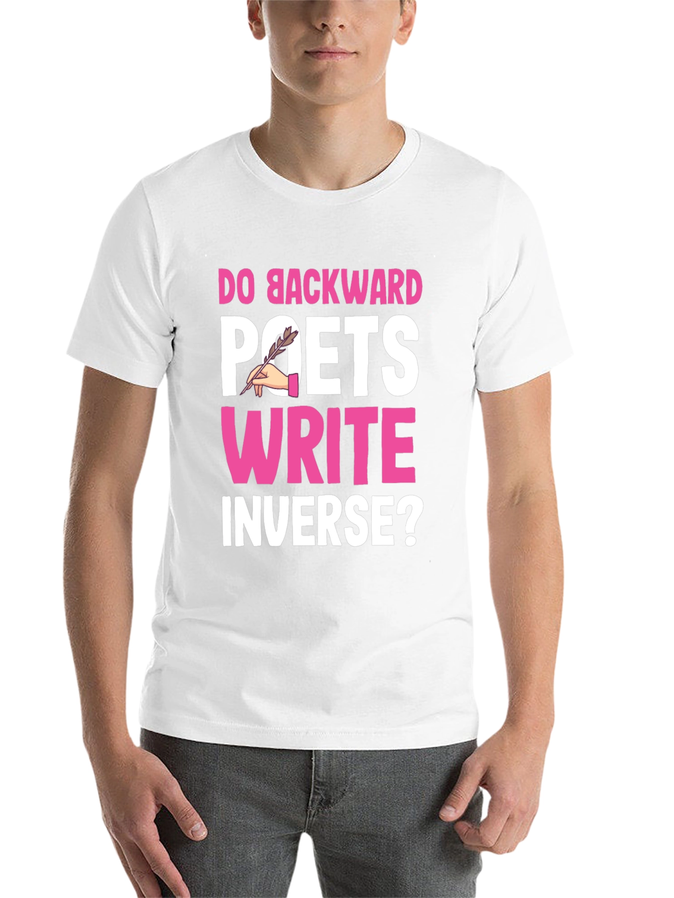 Black Do Backward Poets Write Inverse? Graphic T-Shirt view 14