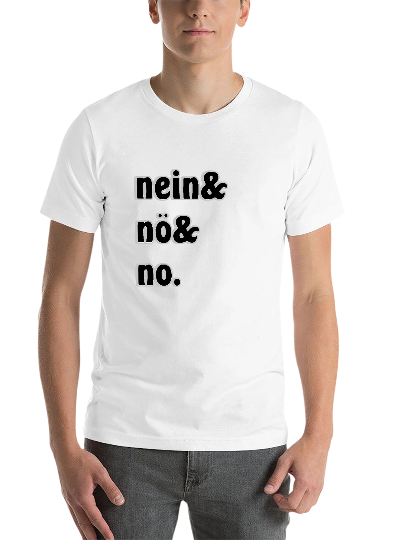 Black Nein, Nö, No Funny T-Shirt view 14