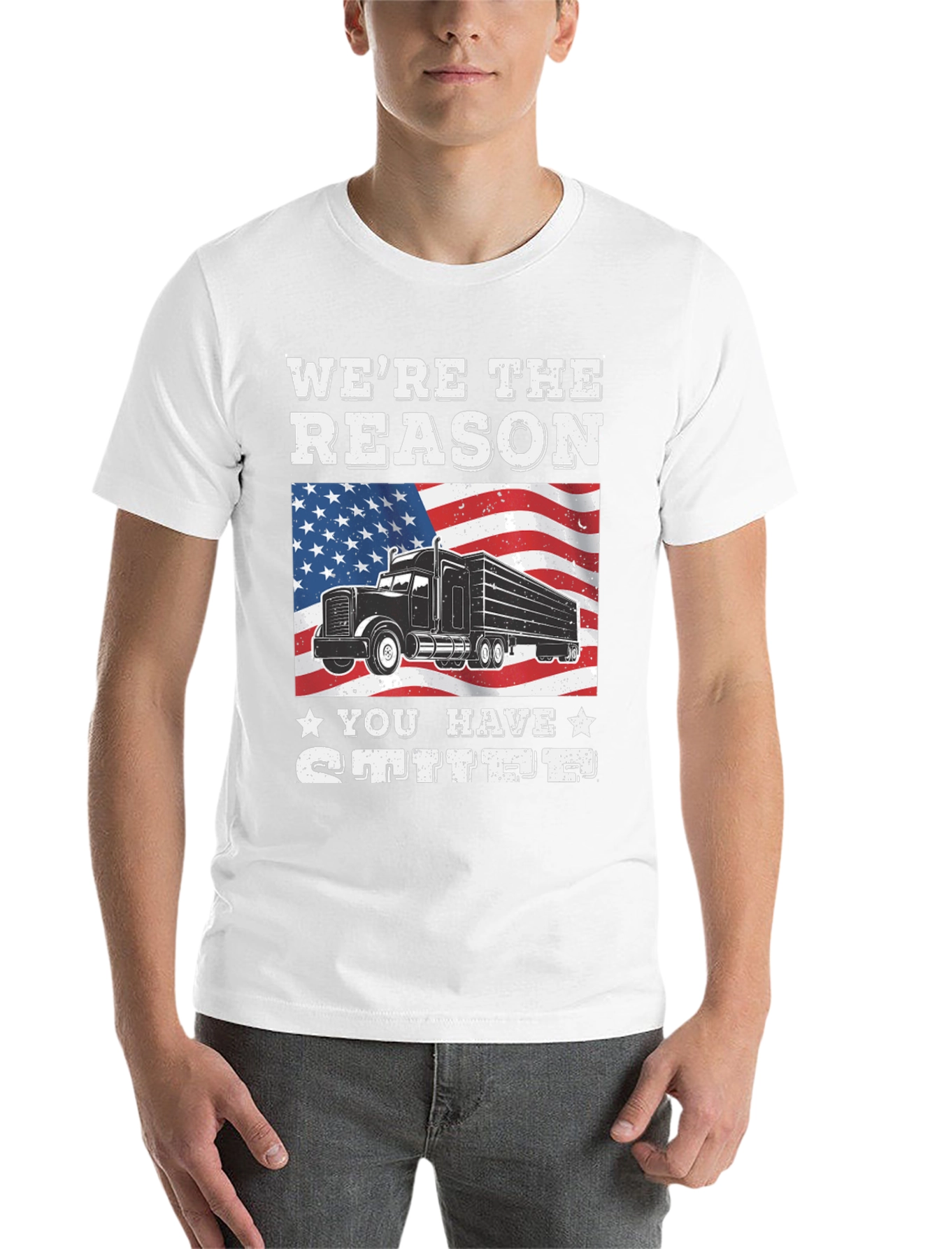 Black We're the Reason You Have Stuff T-Shirt view 14