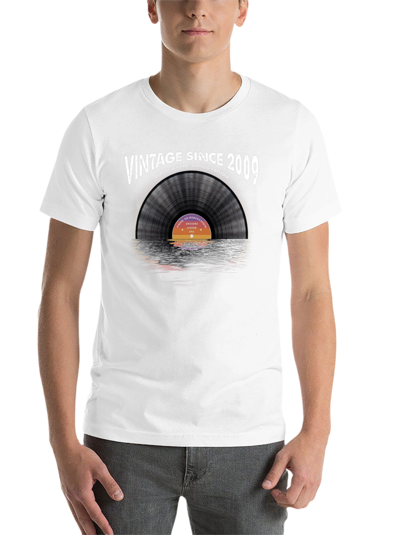 Black Vintage Since 2009 T-Shirt - Limited Edition Record Design view 14