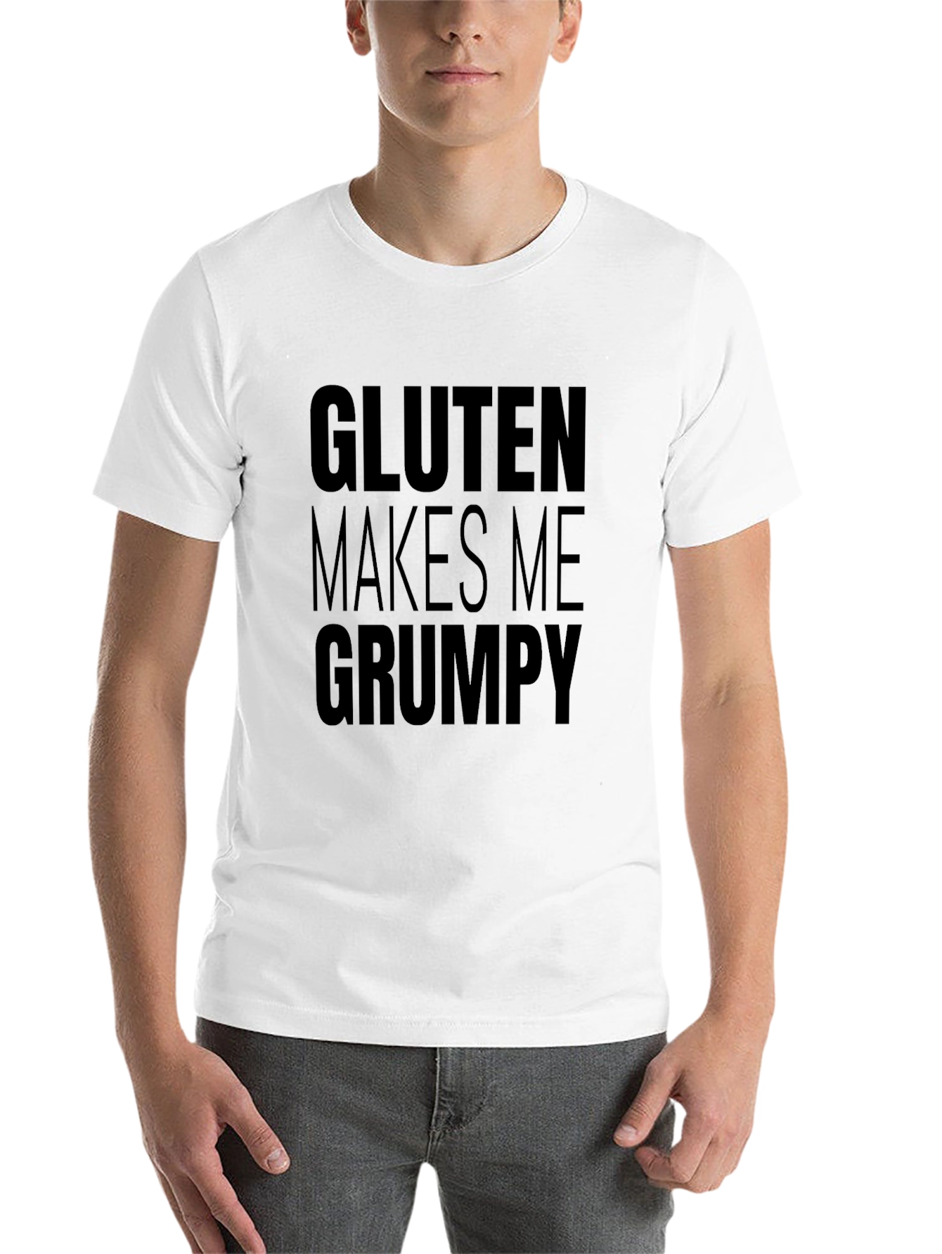 Black Gluten Makes Me Grumpy Tee - Black Shirt view 14
