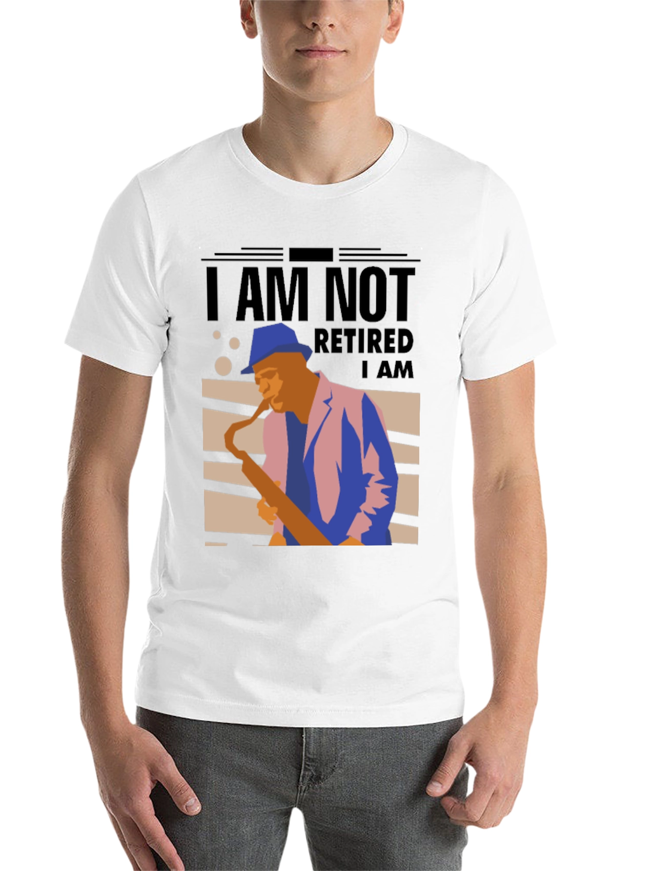 Black I Am Not Retired T-Shirt - Musician Sax Player Graphic Tee view 14