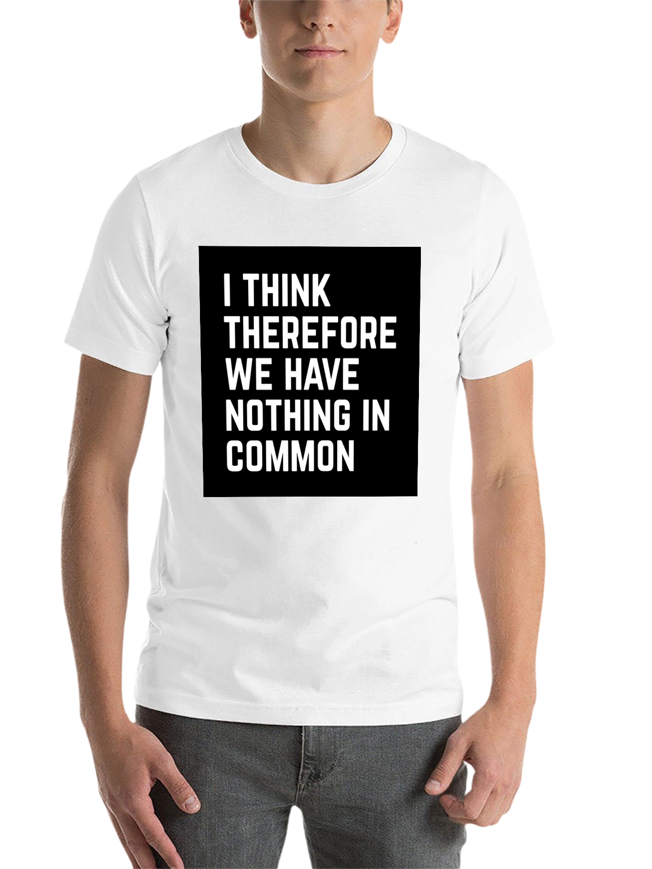 Black I Think Therefore Funny T-Shirt view 14