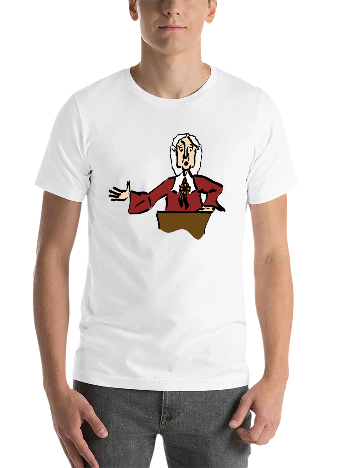 Black Cartoon Preacher Black T-Shirt view 14