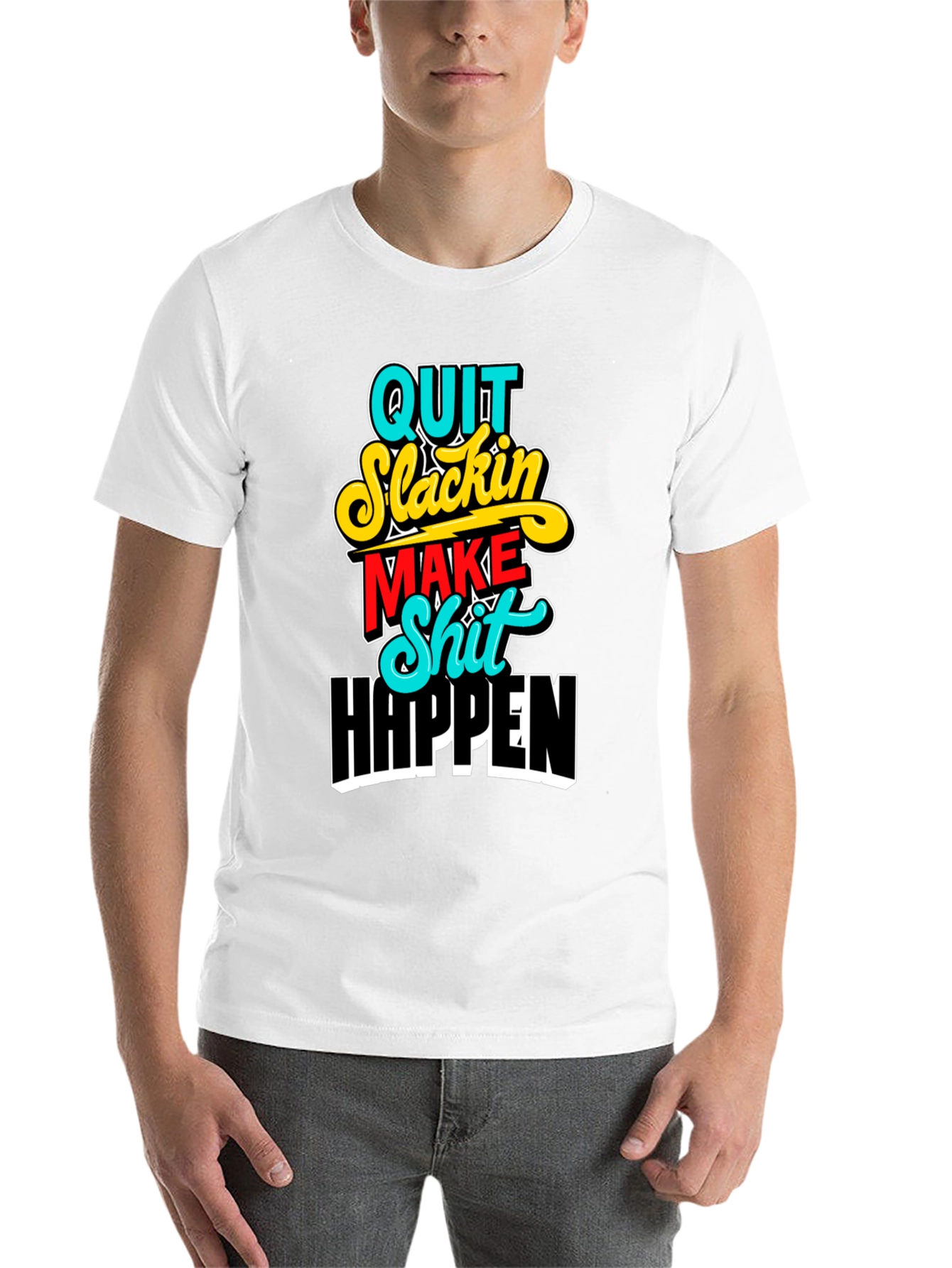 Black Quit Slackin' Graphic Tee view 14