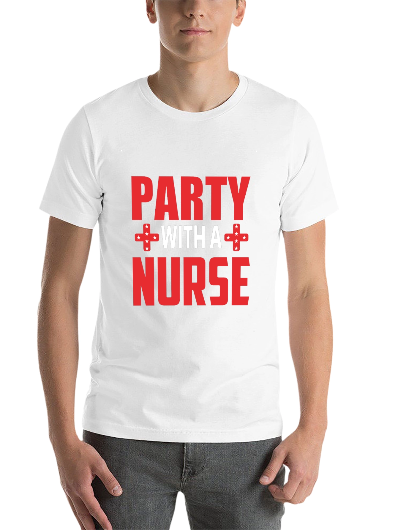 Black Party With a Nurse T-Shirt, Novelty Graphic Tee view 14