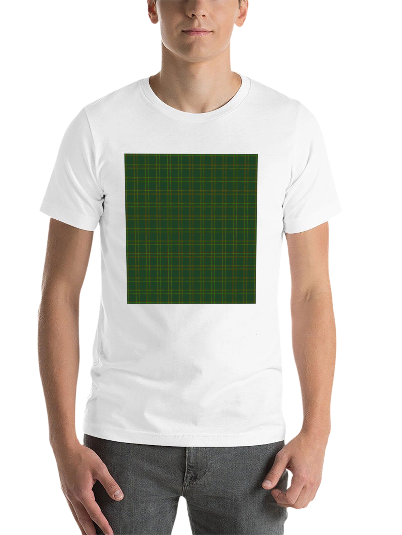 Black Plaid Pattern Graphic Tee - Black view 14