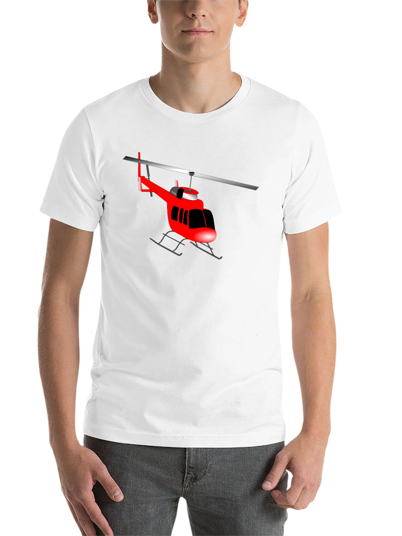 Black Red Helicopter Graphic T-Shirt - Casual Style view 14