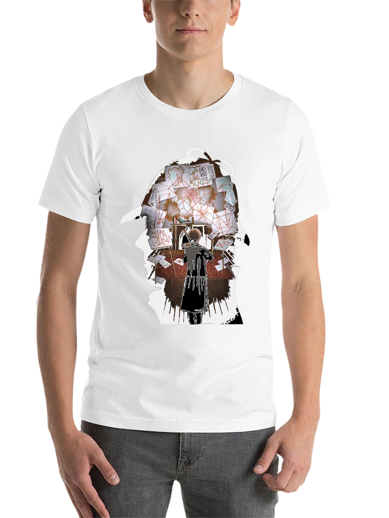 Black Sherlock Holmes Inspired Graphic Tee view 14