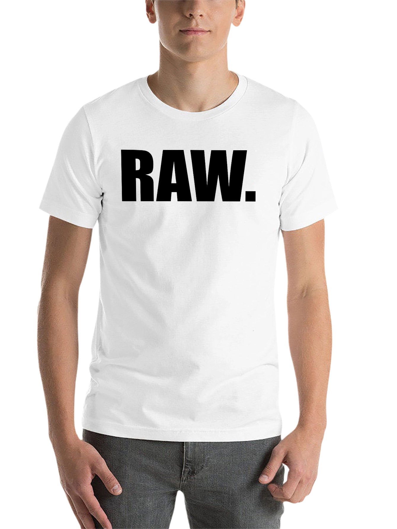 Black RAW Graphic T-Shirt - Minimalist Design, Casual Style view 14