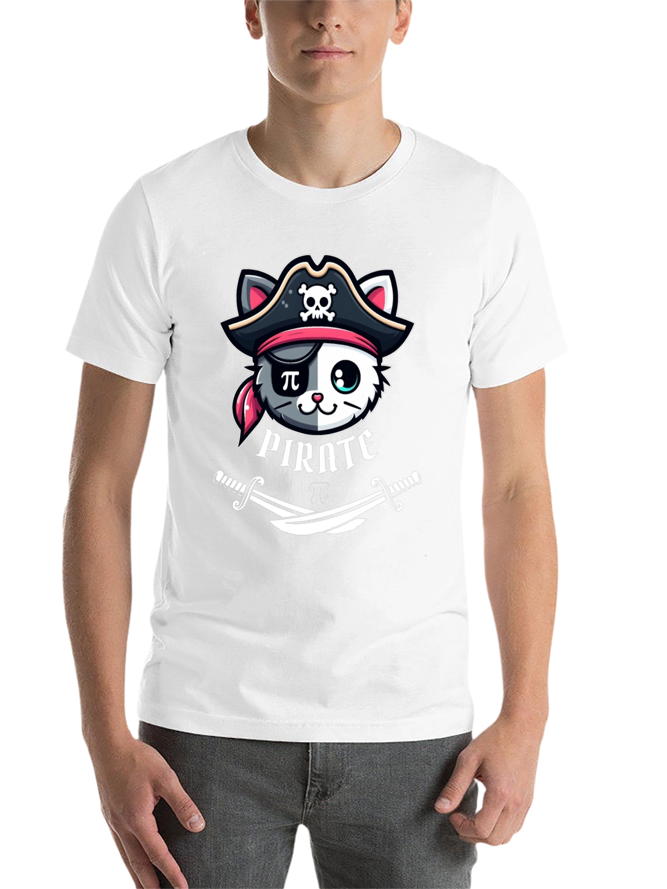 Black Pirate Cat T-Shirt - Funny Cartoon Tee view 14