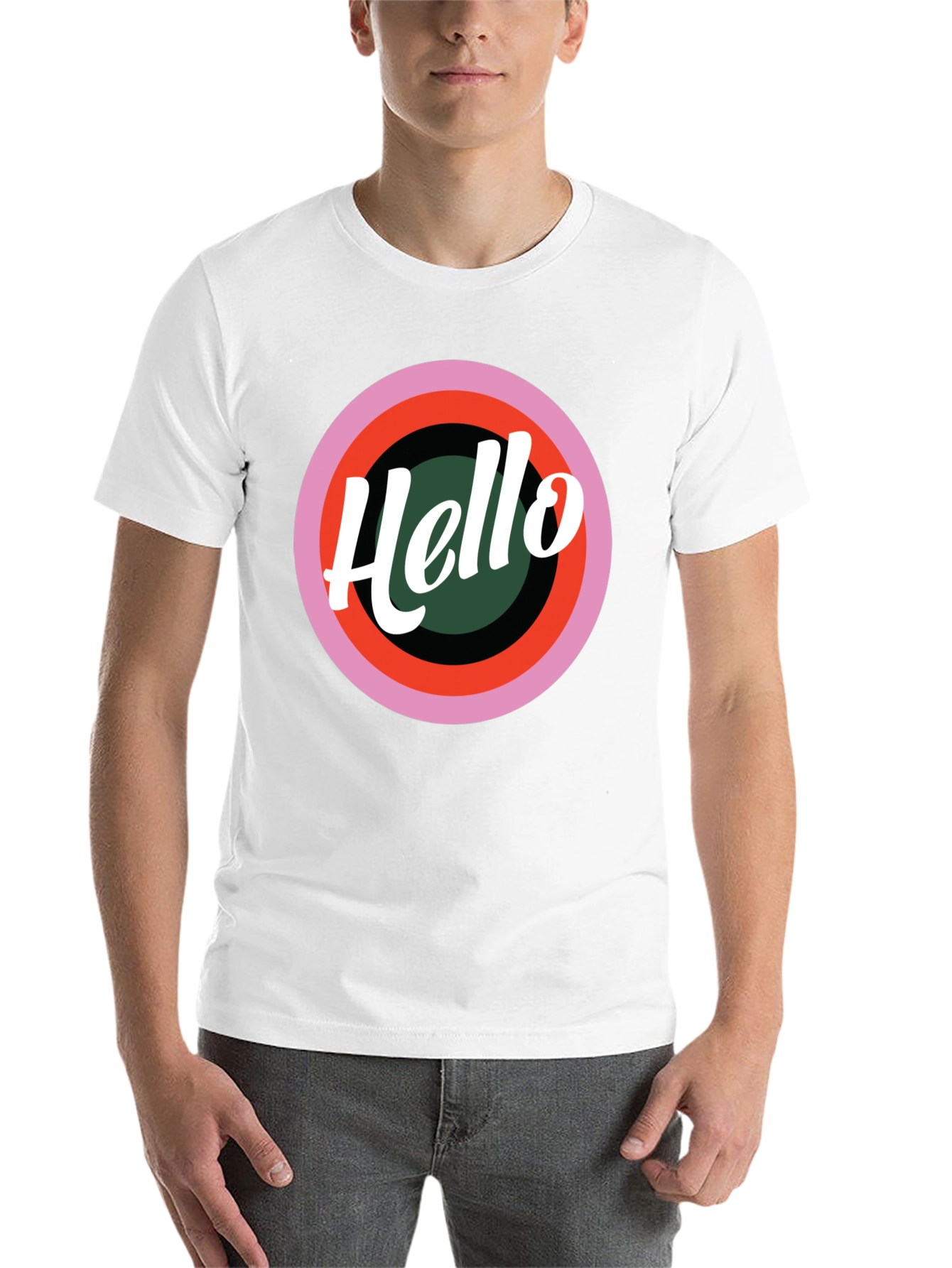 Black Hello Retro Graphic Tee - Stylish Casual T-Shirt view 14