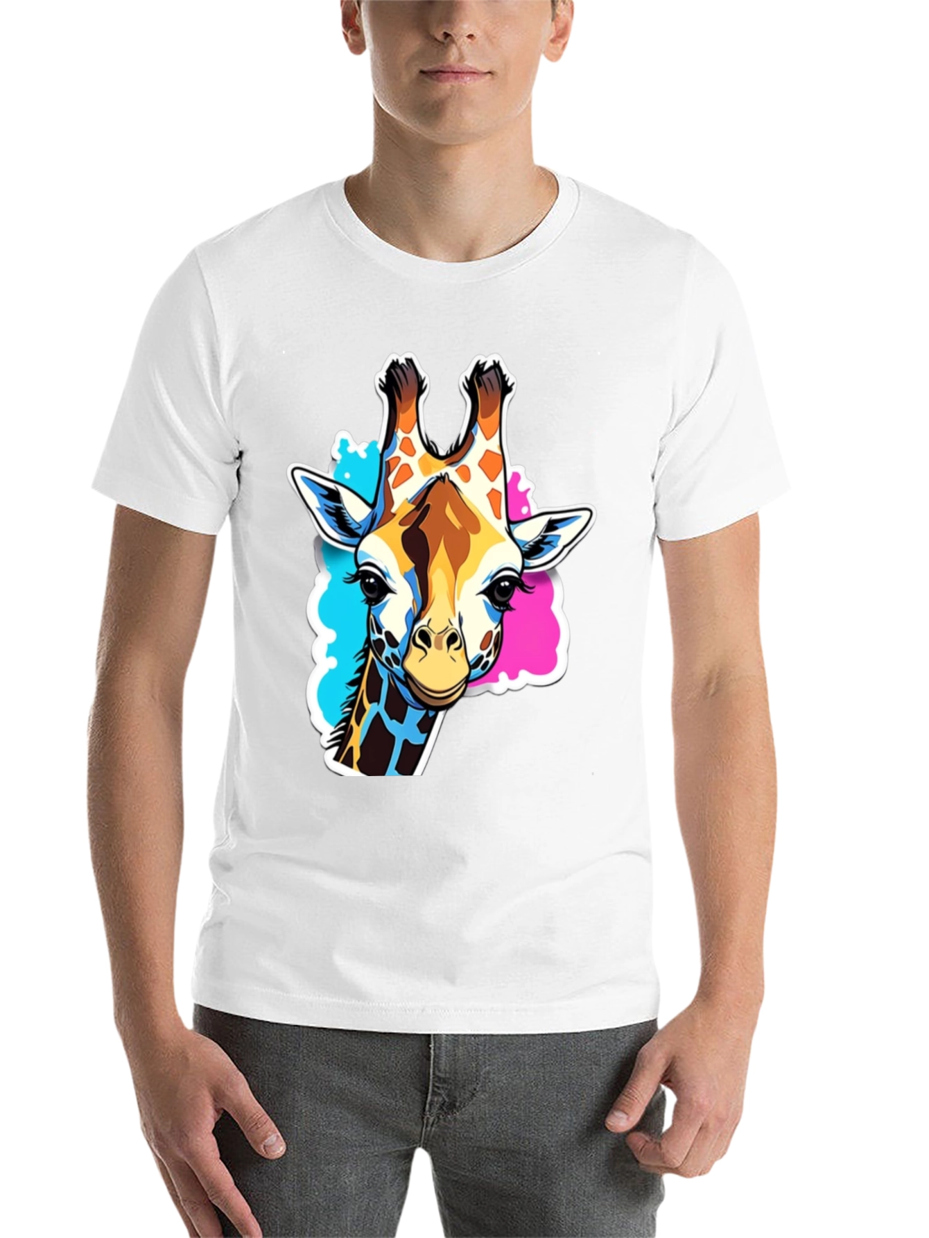 Giraffe Graphic Tee - Stylish Black T-Shirt - 14