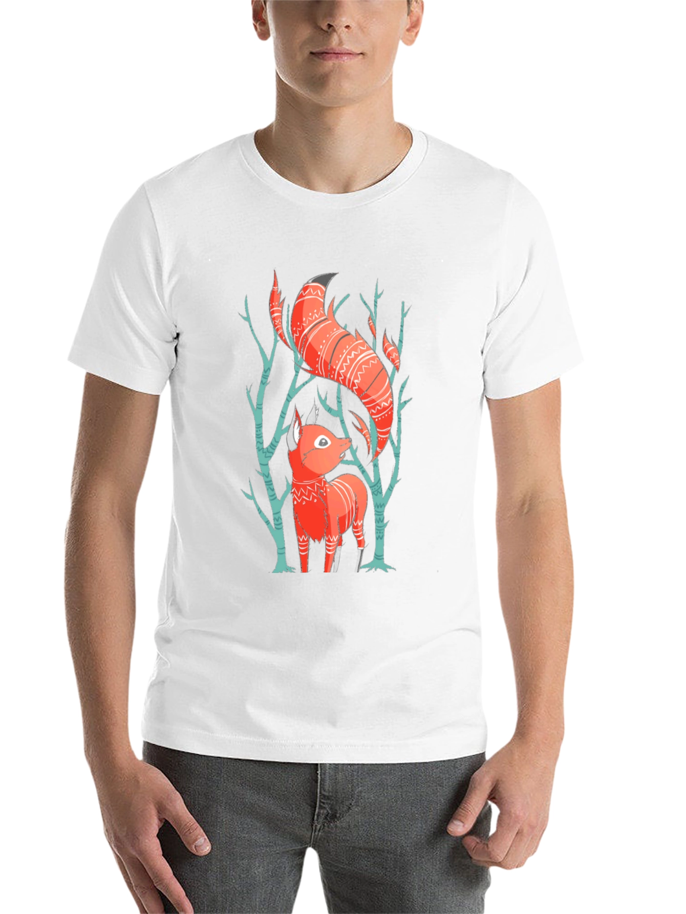 Black Fox Graphic Tee - Forest Animal Shirt view 14
