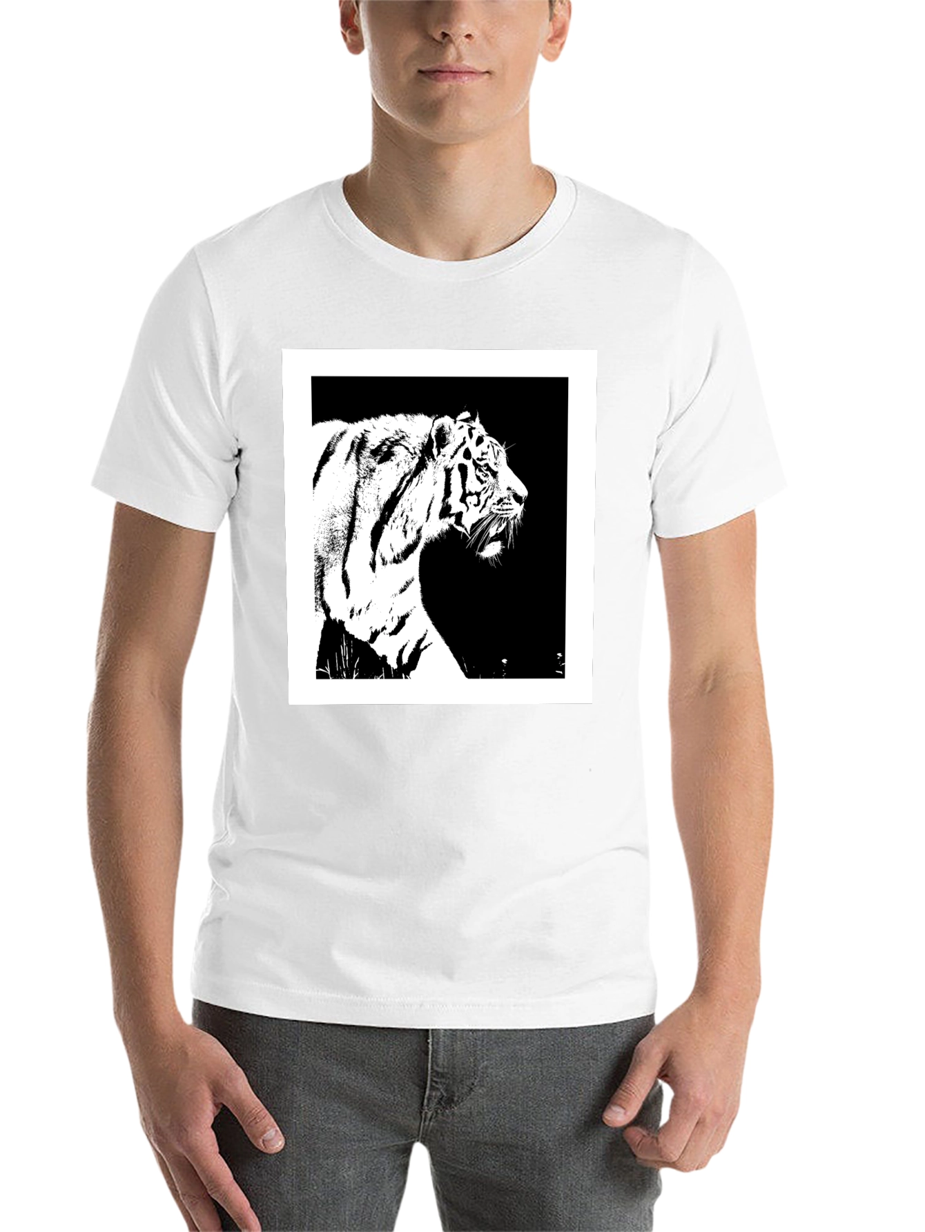 Black Tiger Graphic Tee - Black Cotton Shirt view 14