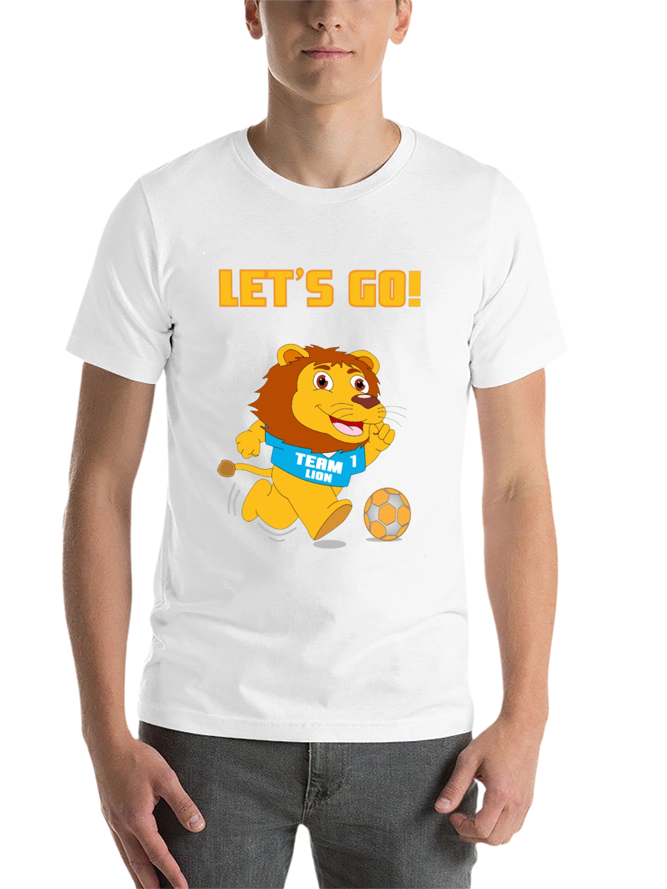 Black Let's Go Team Lion T-Shirt - Black Cotton Graphic Tee view 14