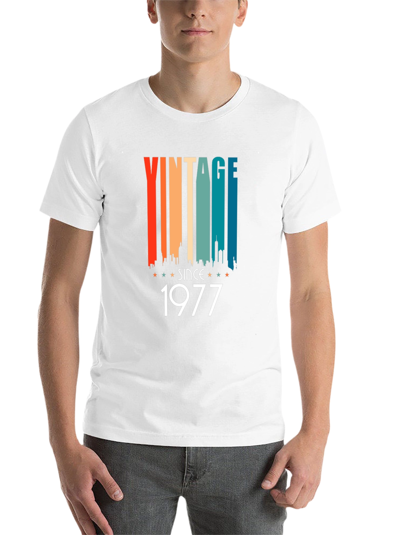Black Vintage Since 1977 Retro Style T-Shirt view 14