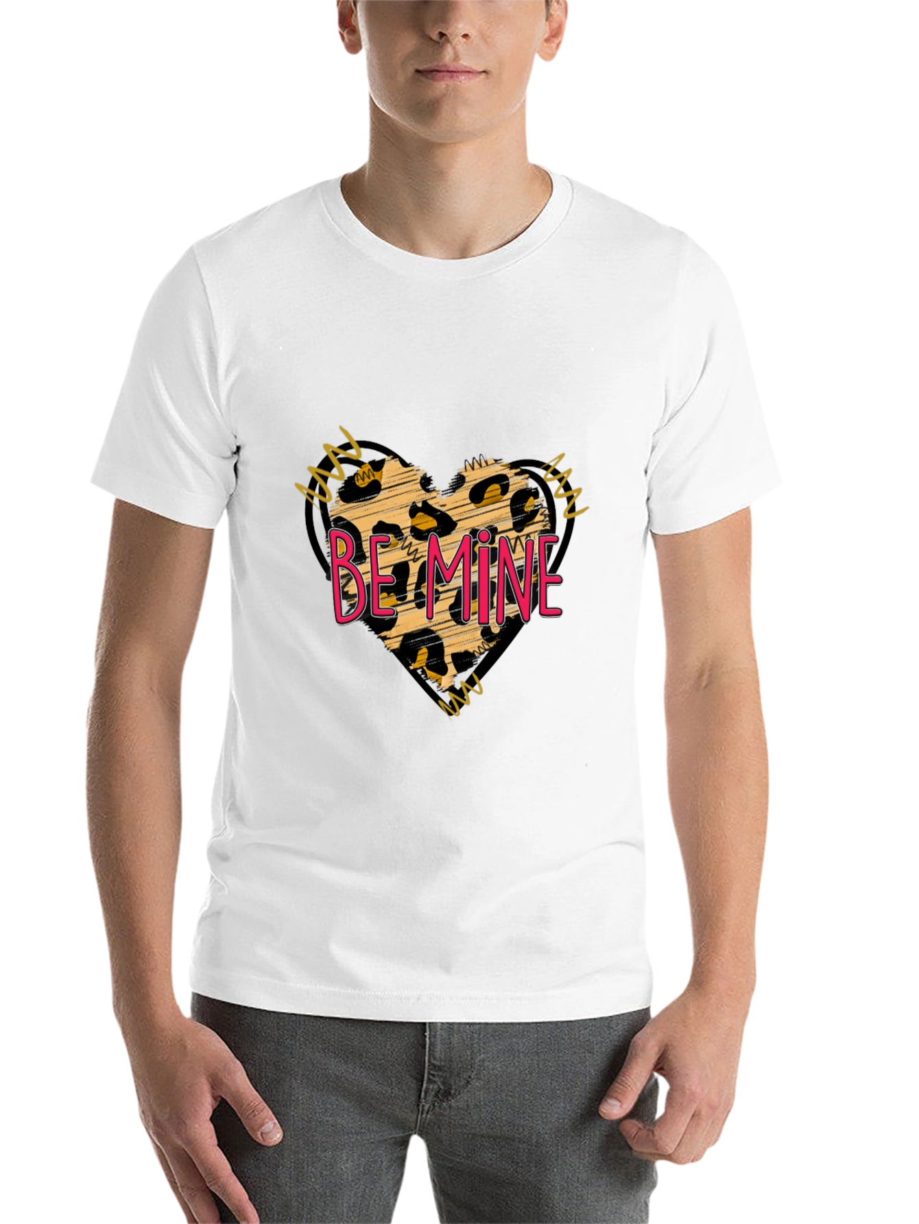 Black Leopard Heart Be Mine Valentine's T-Shirt view 14