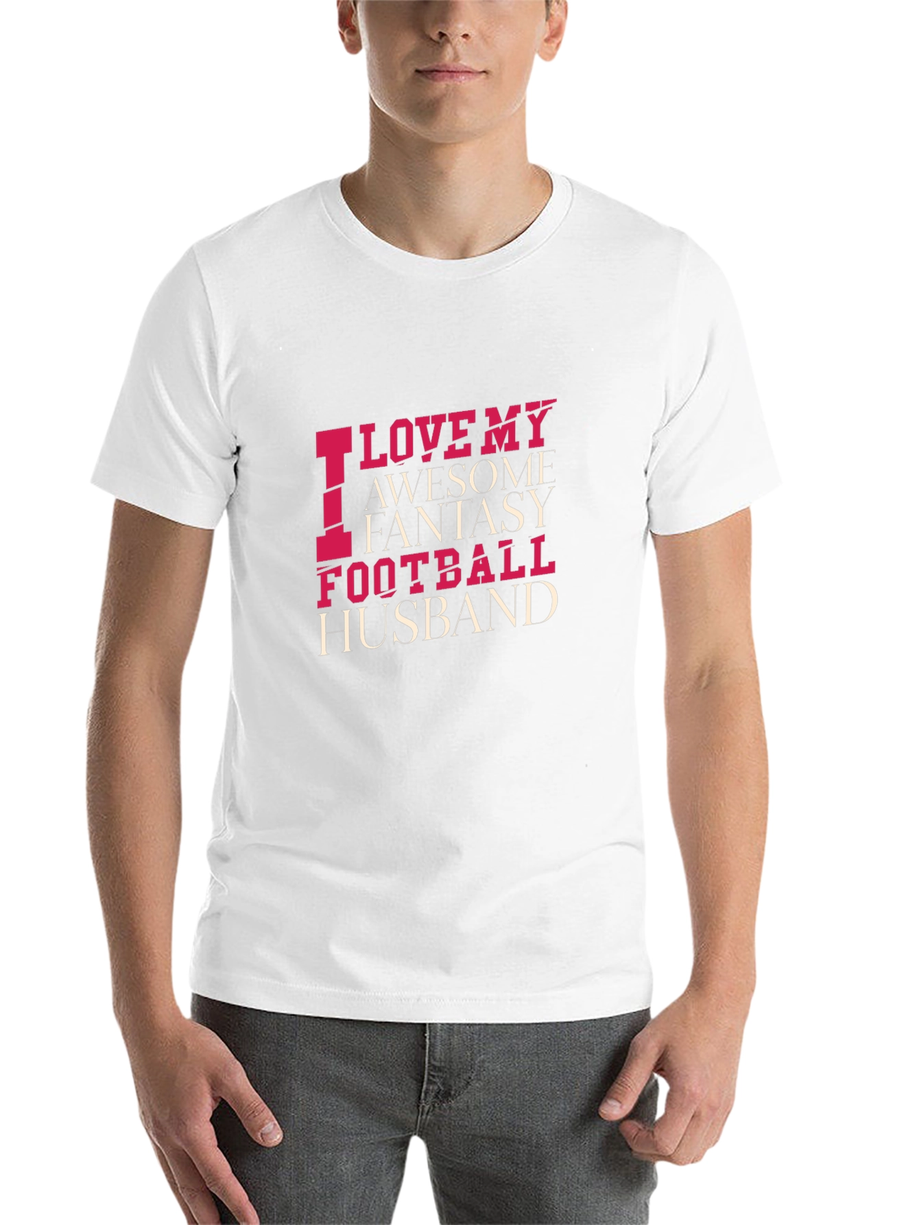 Black Funny Football Husband T-Shirt view 14
