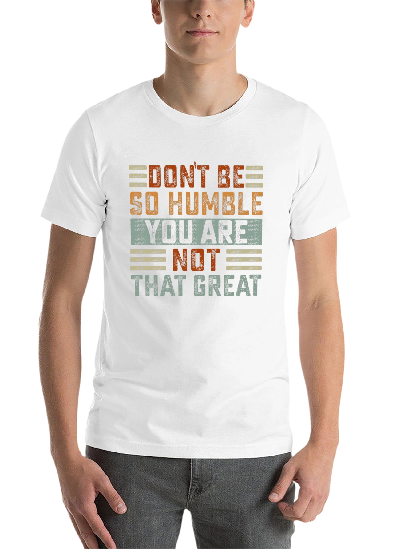 Black Humorous Graphic T-Shirt: Don't Be So Humble view 14