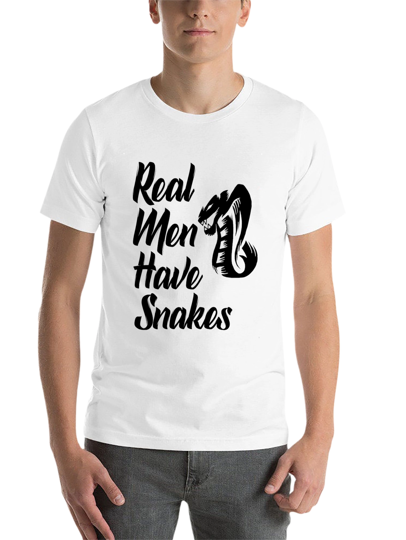 Black Real Men Have Snakes Graphic Tee view 14