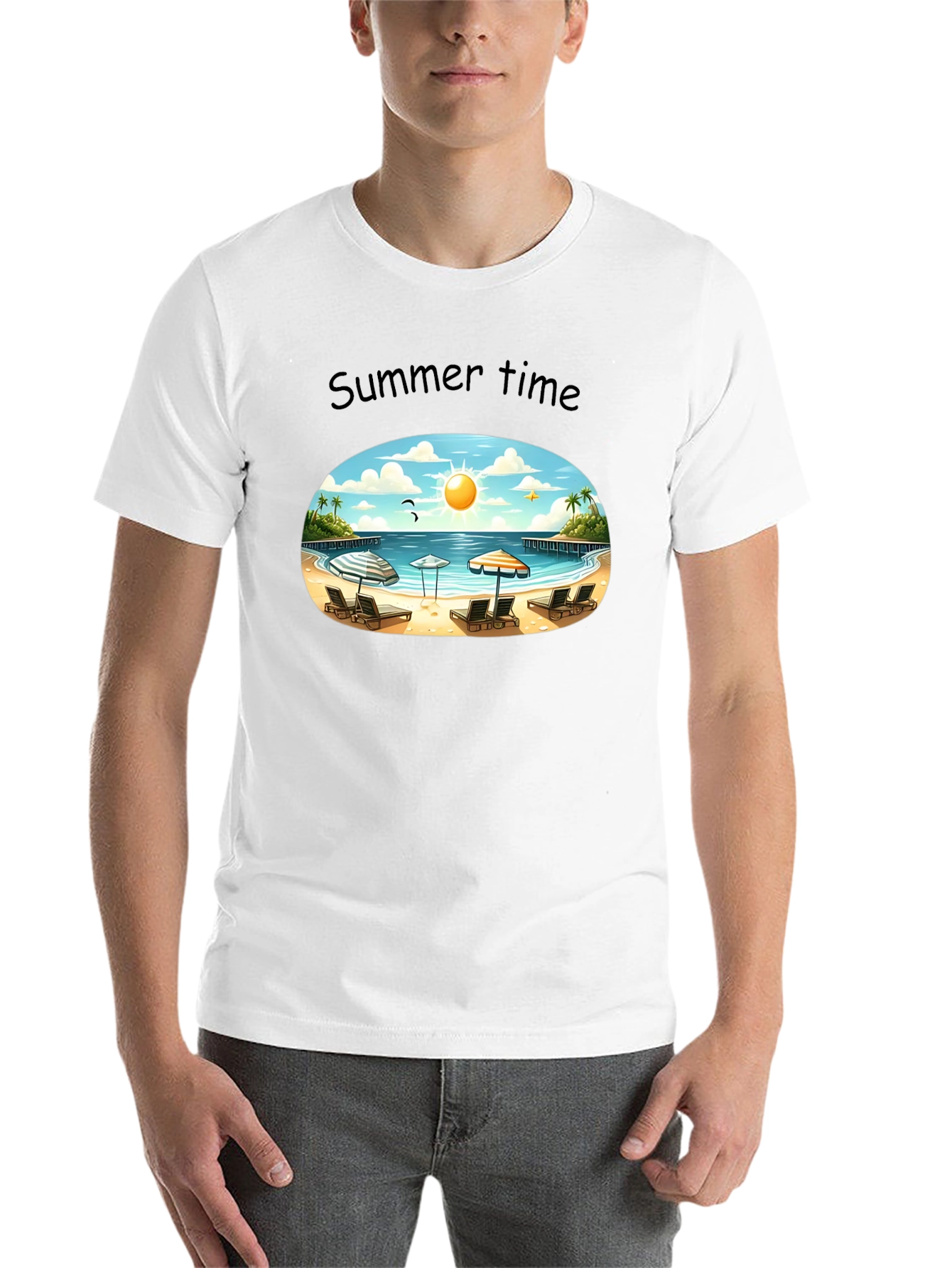 Black Summer Beach T-Shirt view 14