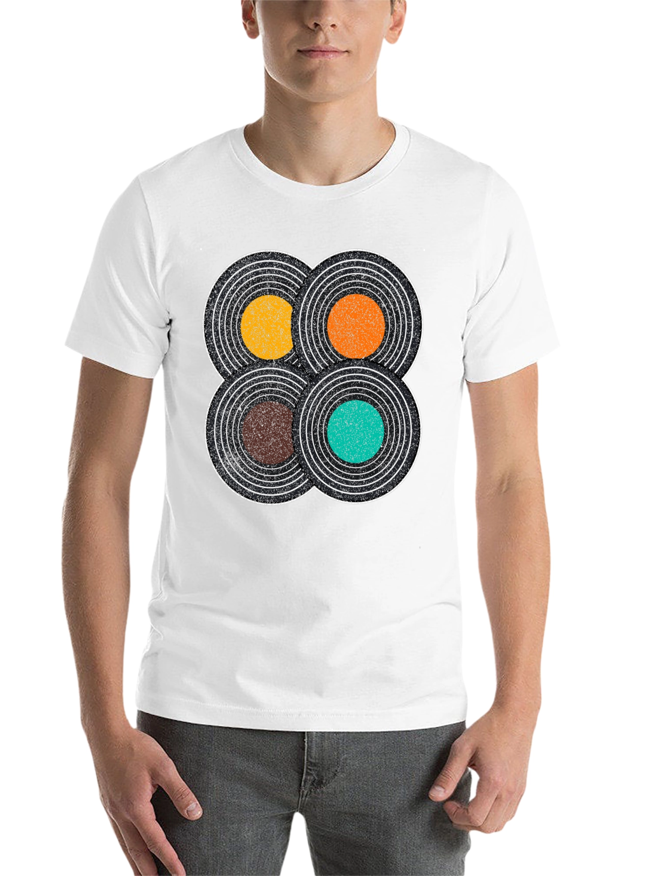 Black Retro Record T-Shirt: Vintage Vinyl Design Tee view 14