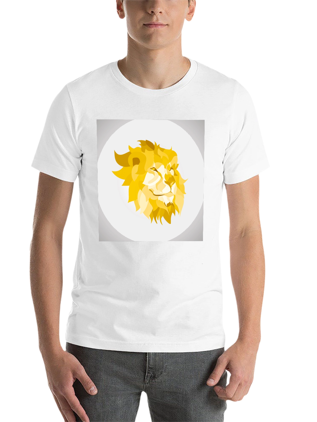 Black Geometric Lion Head Graphic Tee - Black view 14