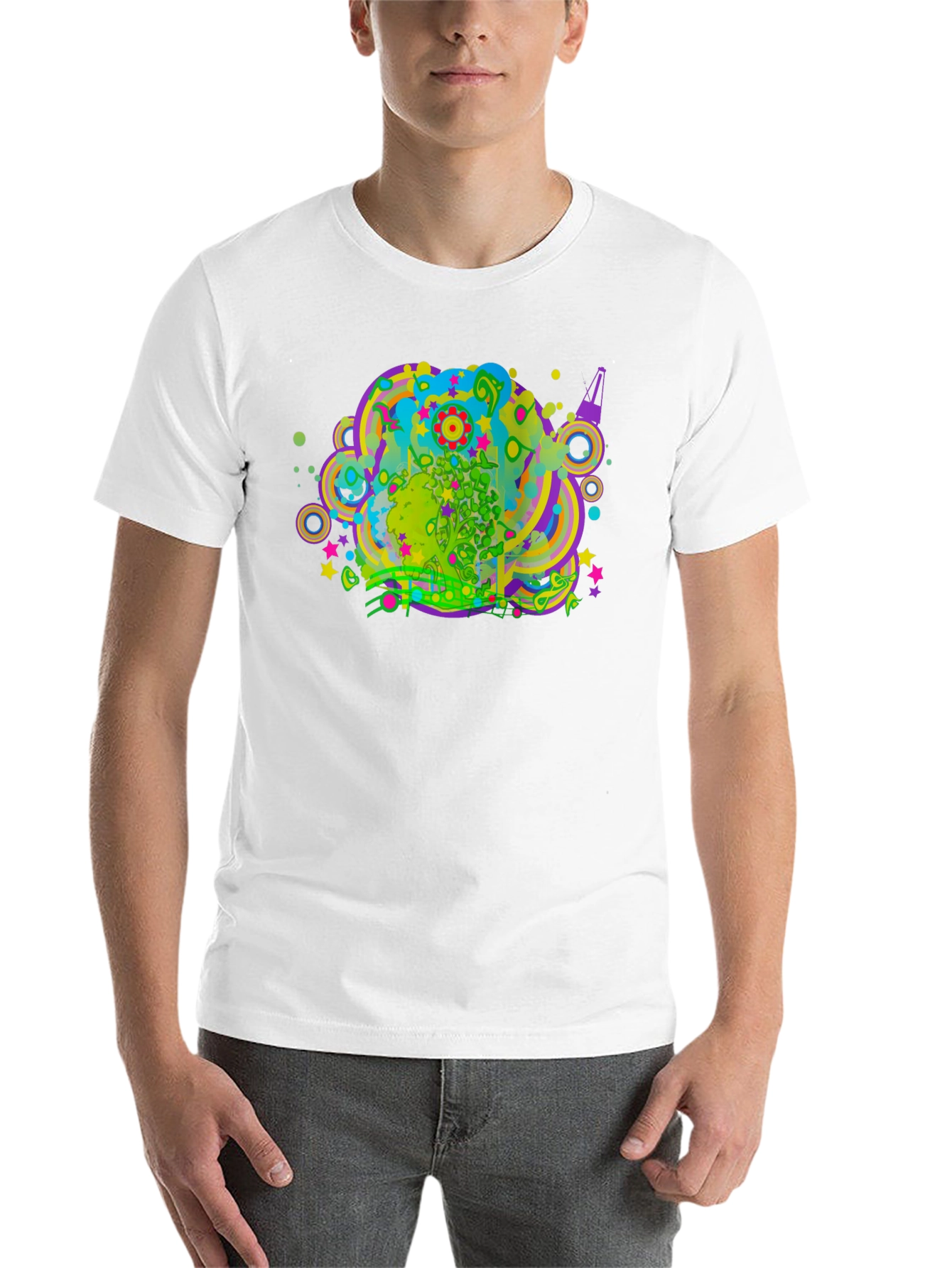 Black Psychedelic Graphic Print Black T-Shirt view 14