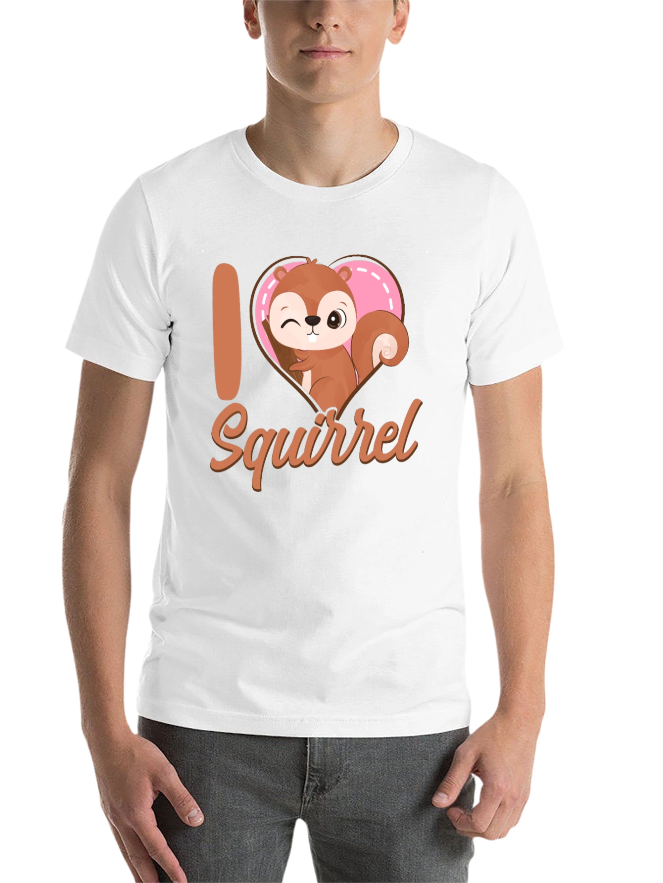 Black I Heart Squirrel T-Shirt Cute Cartoon Tee view 14