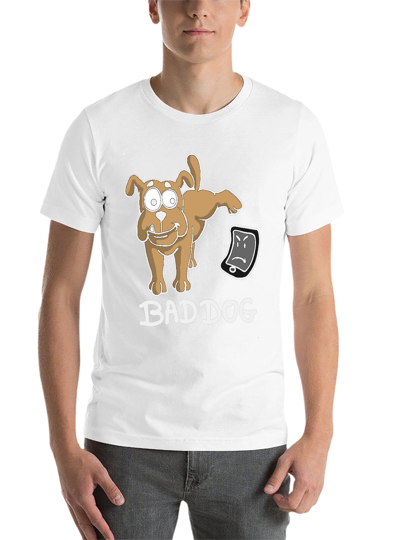Black Bad Dog Funny T-Shirt view 14