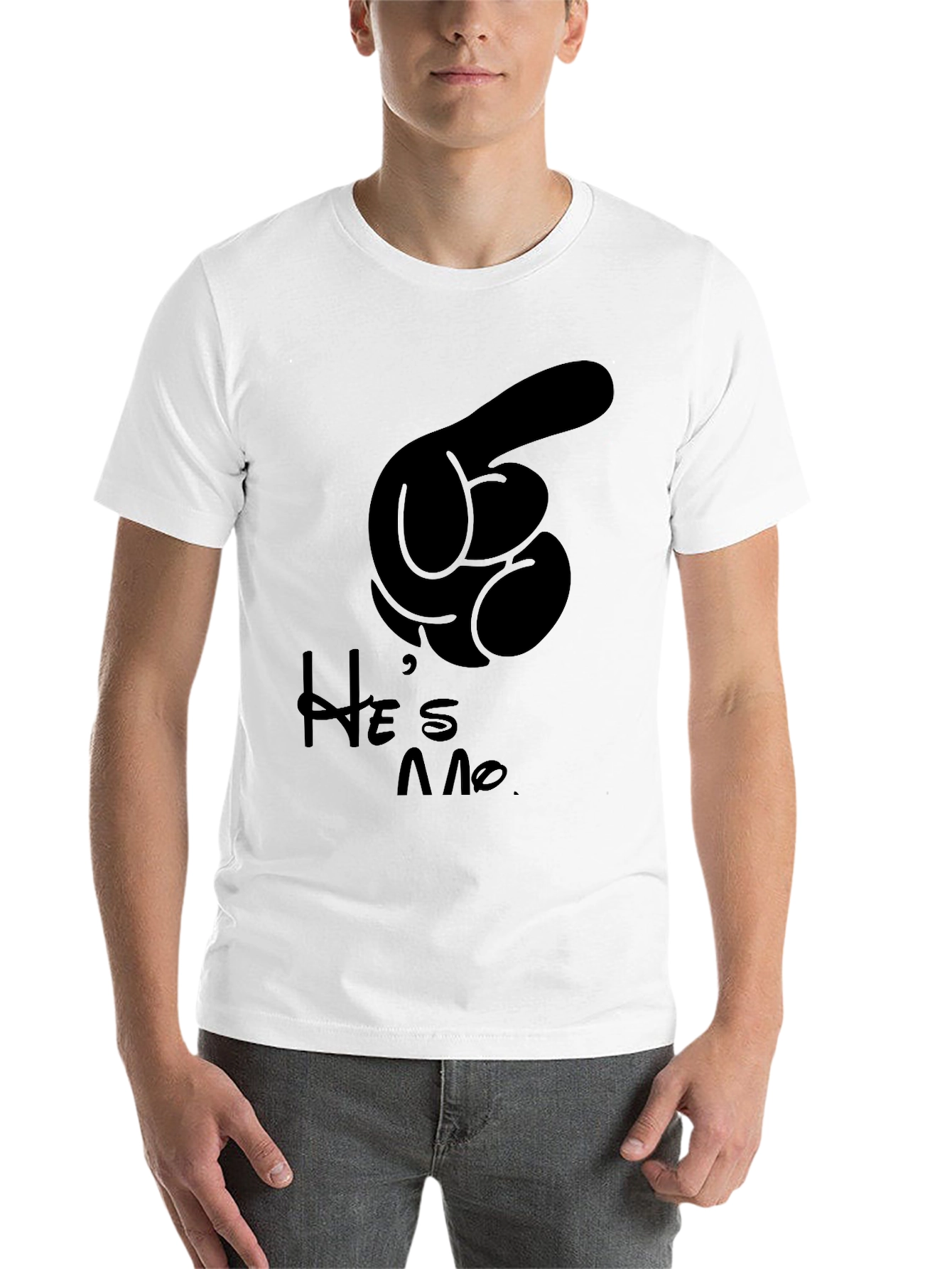 Black He's Mine Funny Matching Couple T-Shirt view 14