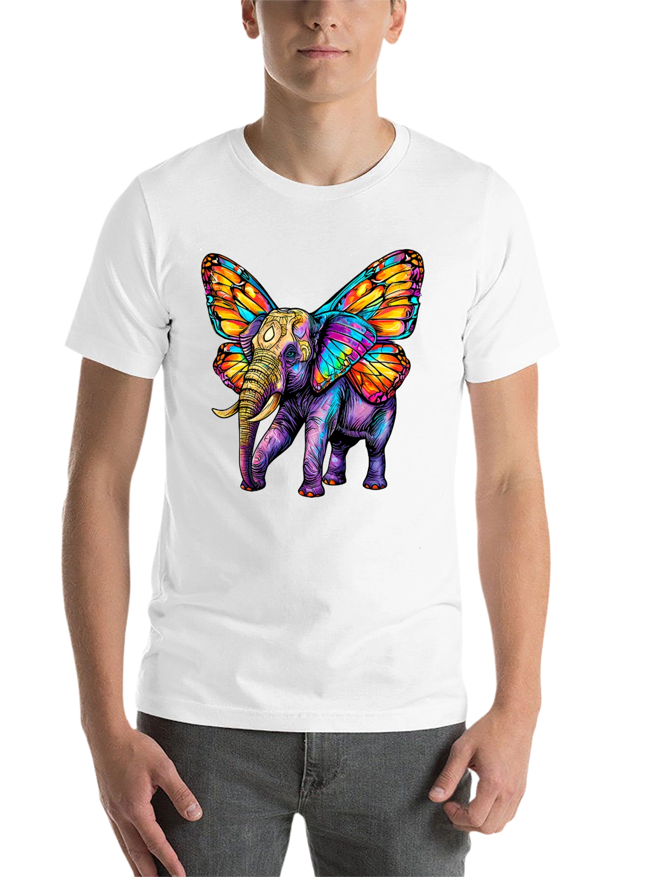 Black Butterfly Winged Elephant Graphic Tee view 14