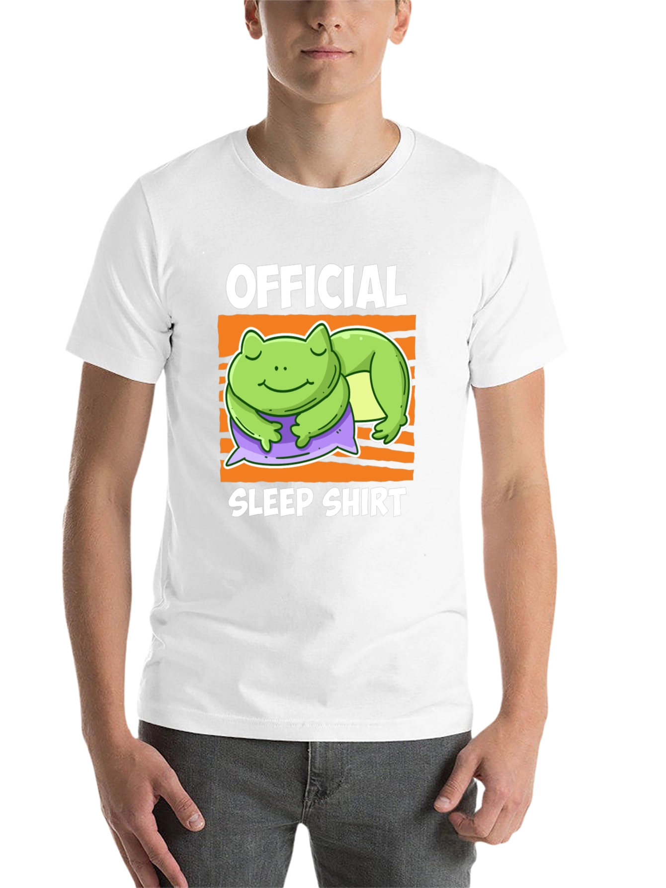 Black Official Sleep Shirt - Lazy Frog Graphic Tee view 14