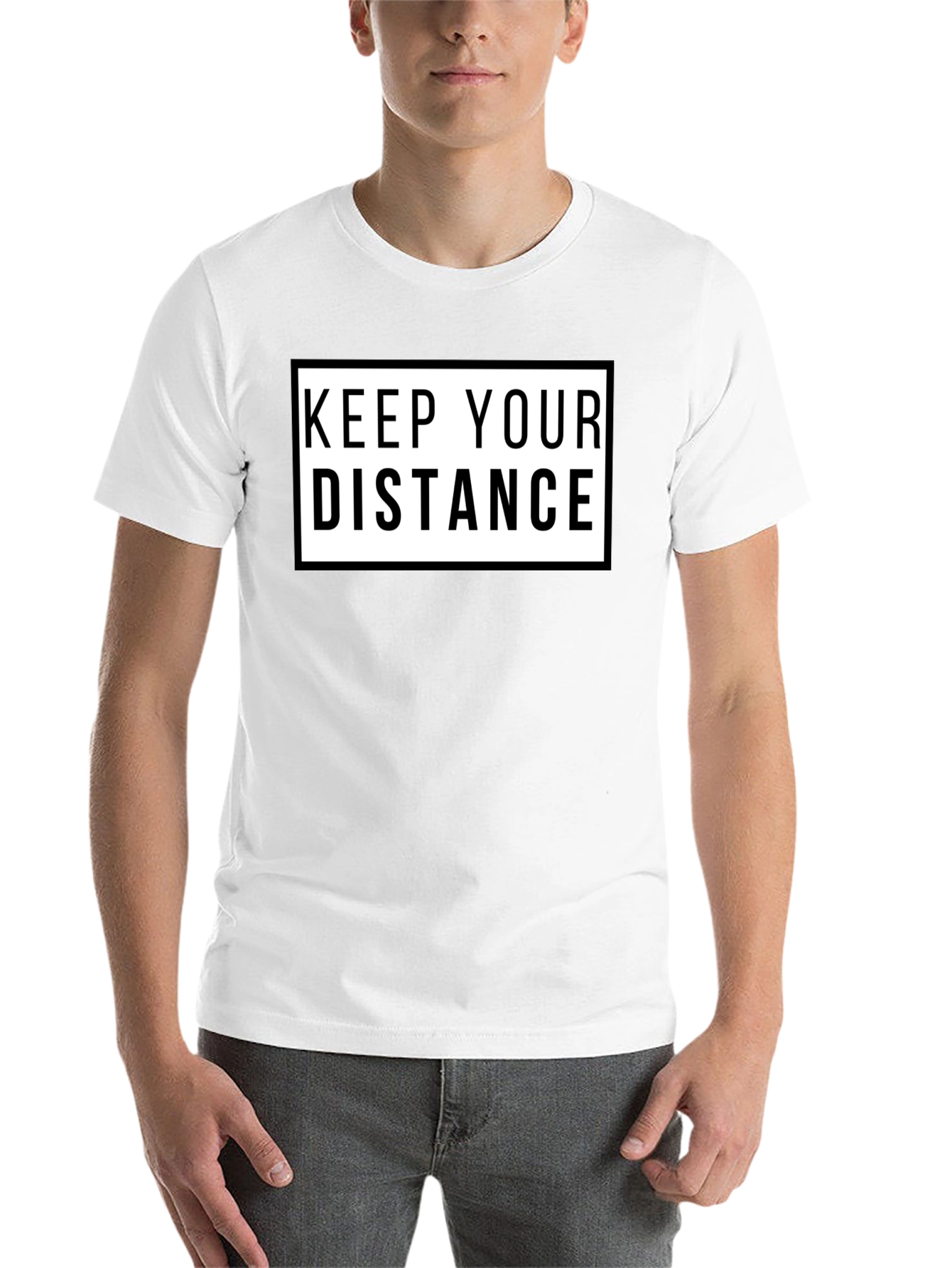 Black Keep Your Distance Graphic Tee - Black view 14