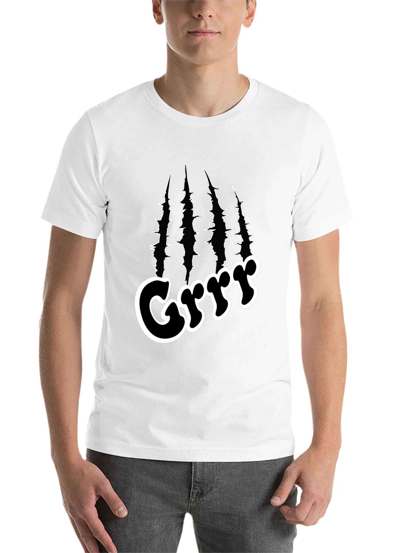 Black Grrr Graphic T-Shirt - Bold Black Tee for Men view 14