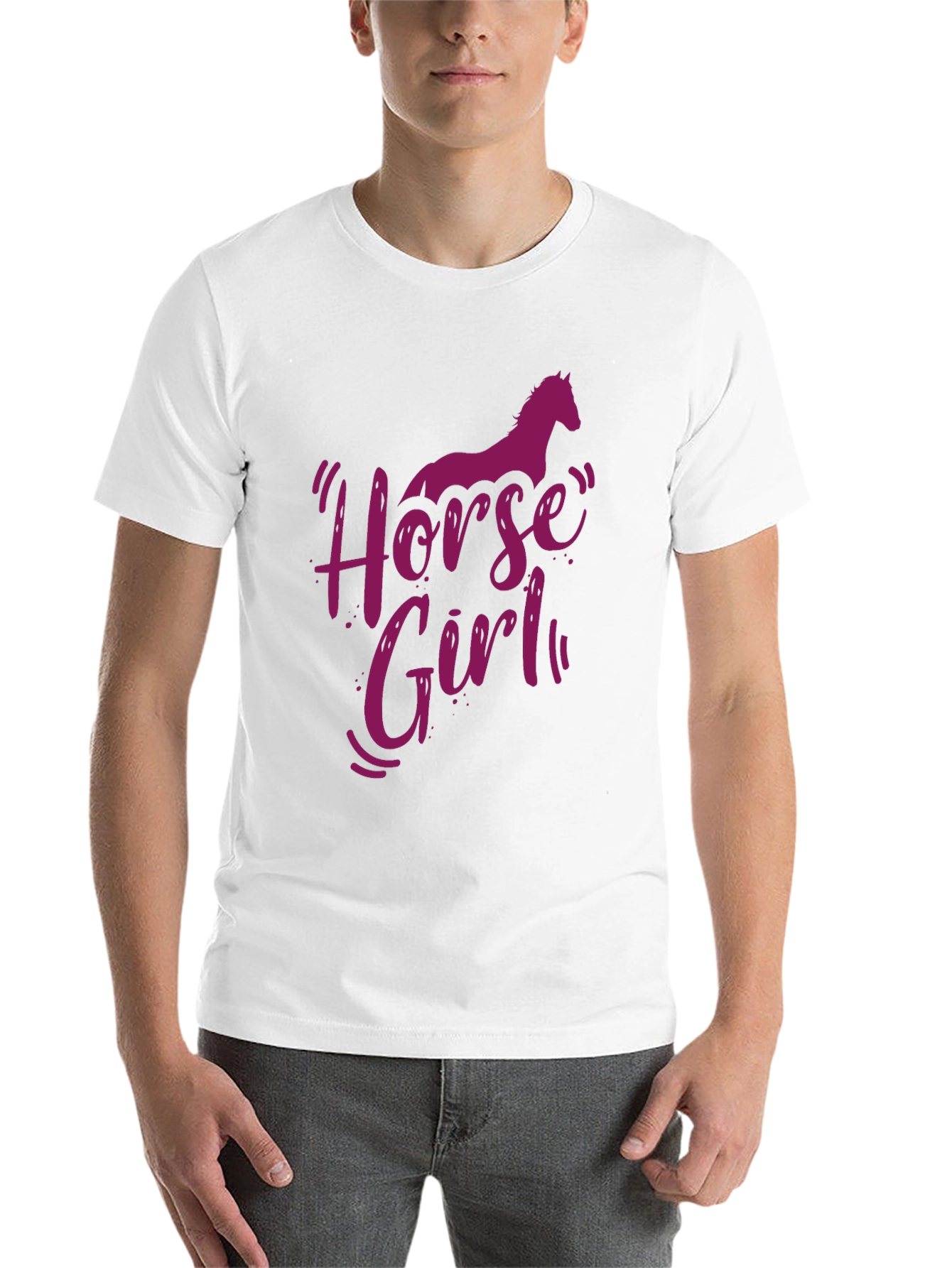 Black Horse Girl Graphic Tee - Unisex Black Cotton T-Shirt view 14