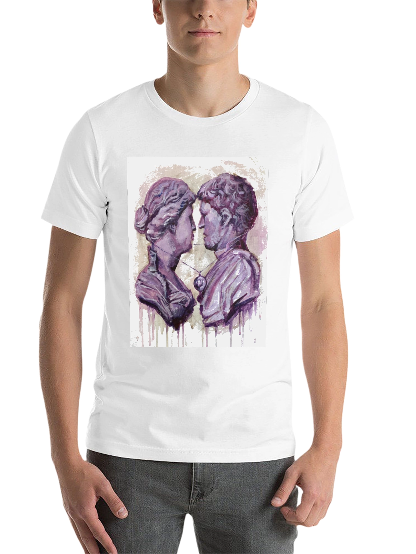 Black Ancient Lovers T-Shirt - Unique Artistic Design view 14