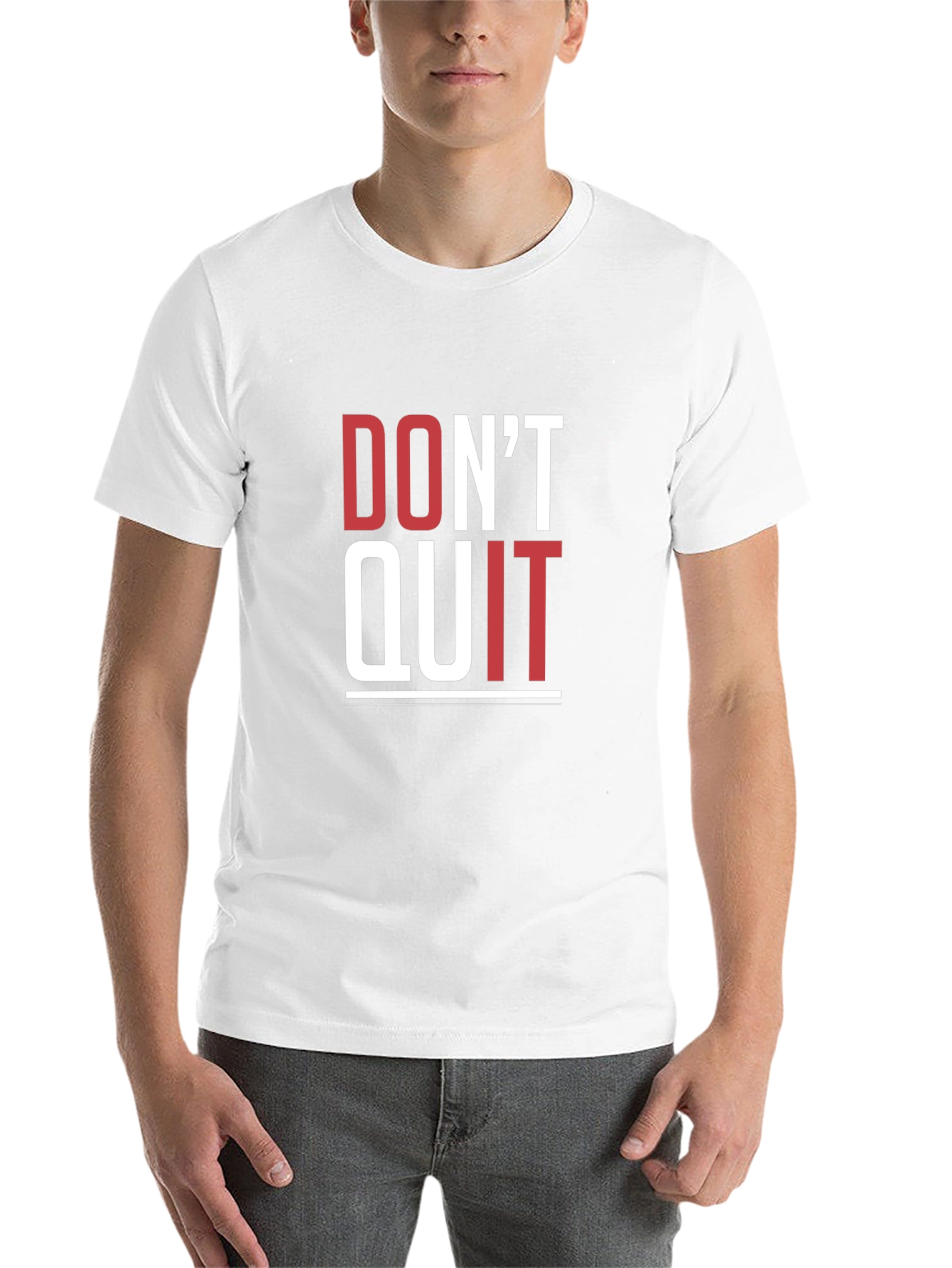 Black Motivational Graphic Tee - Don't Quit T-Shirt view 14